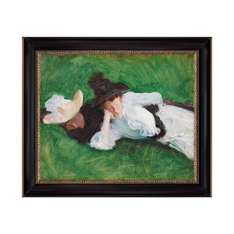 Two Girls Lying on the Grass by John Singer Sargent 1890 Black Frame ...