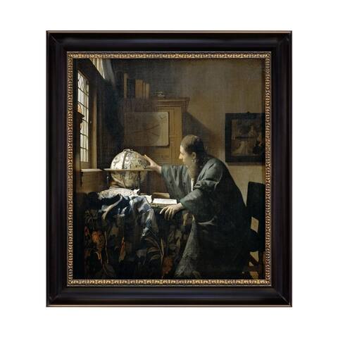 The Astronomer by Johannes Vermeer 1668 Black Frame Oil Print on Canvas Art 20 In. x 24 In.
