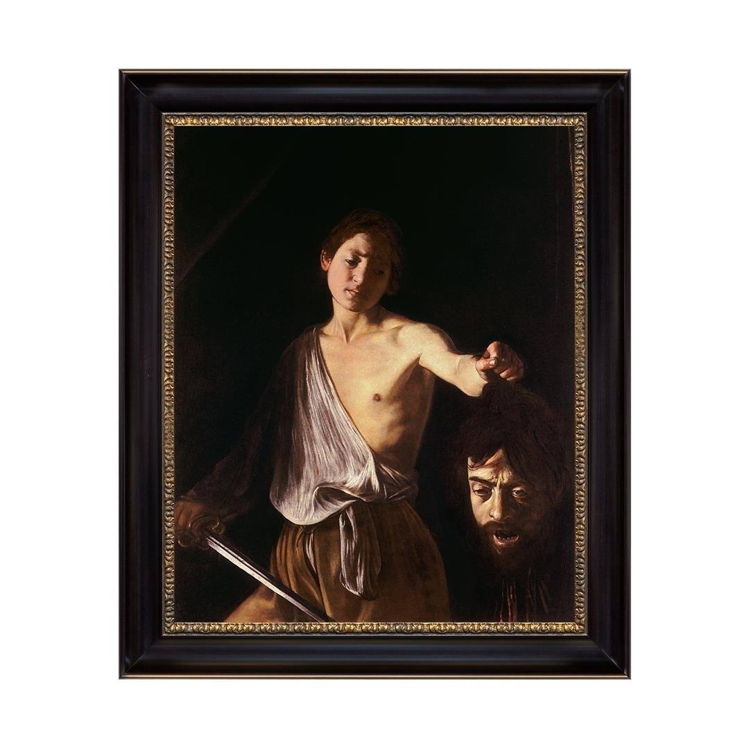 David With The Head Of Goliath By Caravaggio 1610 Black Frame Oil Print 