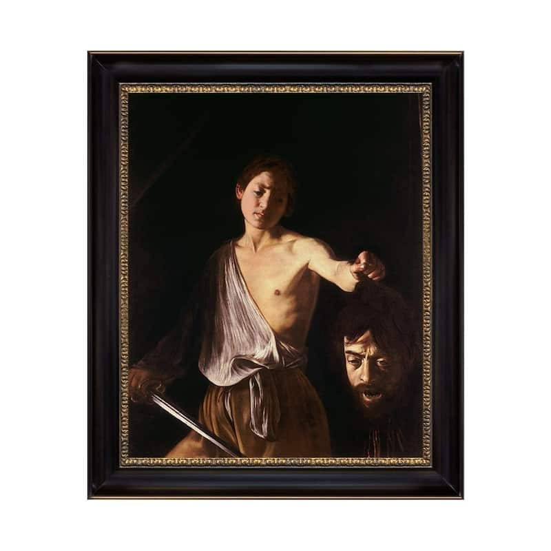 David with the Head of Goliath by Caravaggio 1610 Black Frame Oil Print ...