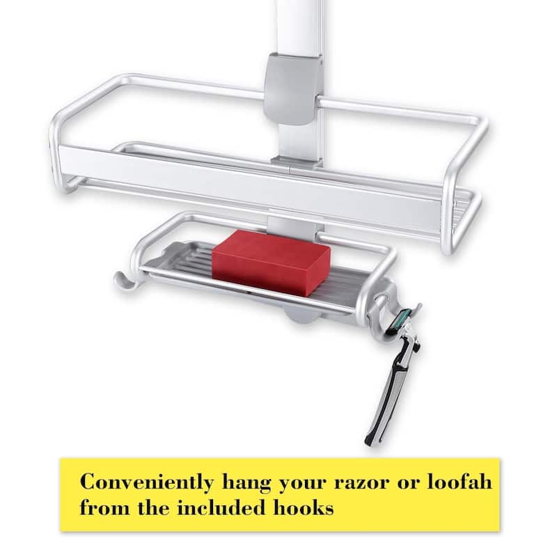 ToiletTree Products Rustproof Aluminum Shower and Bath Caddy (Aluminum)