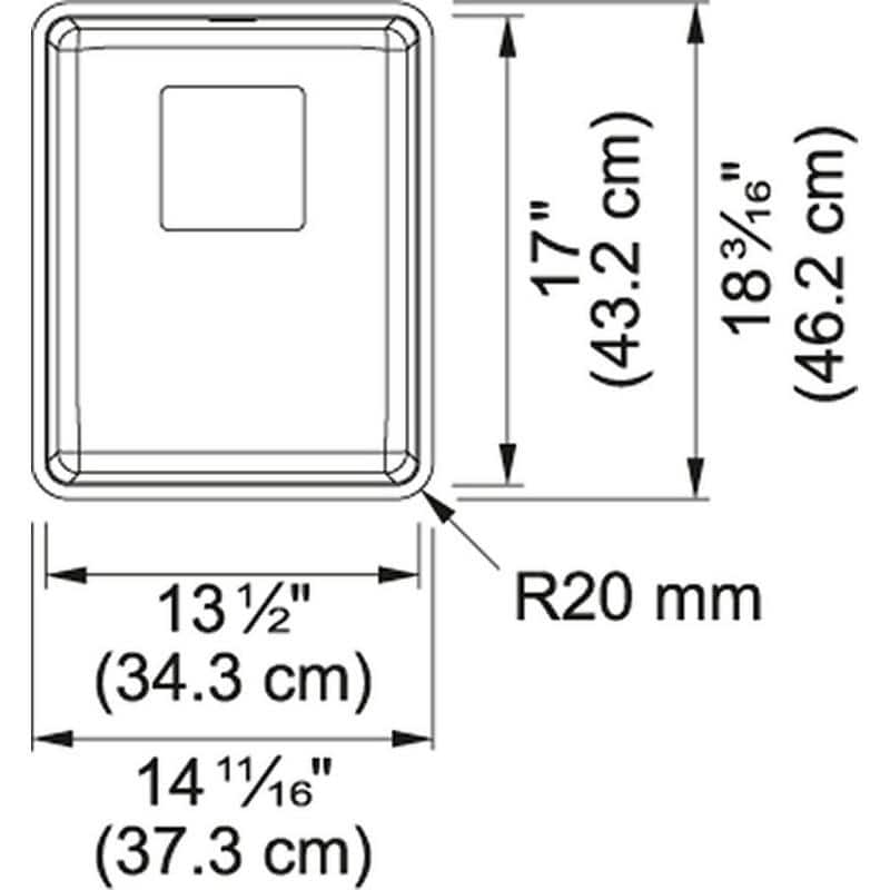 Franke Pescara 14-In 18 Gauge Undermount Kitchen Sink - 18.2 x 14.7