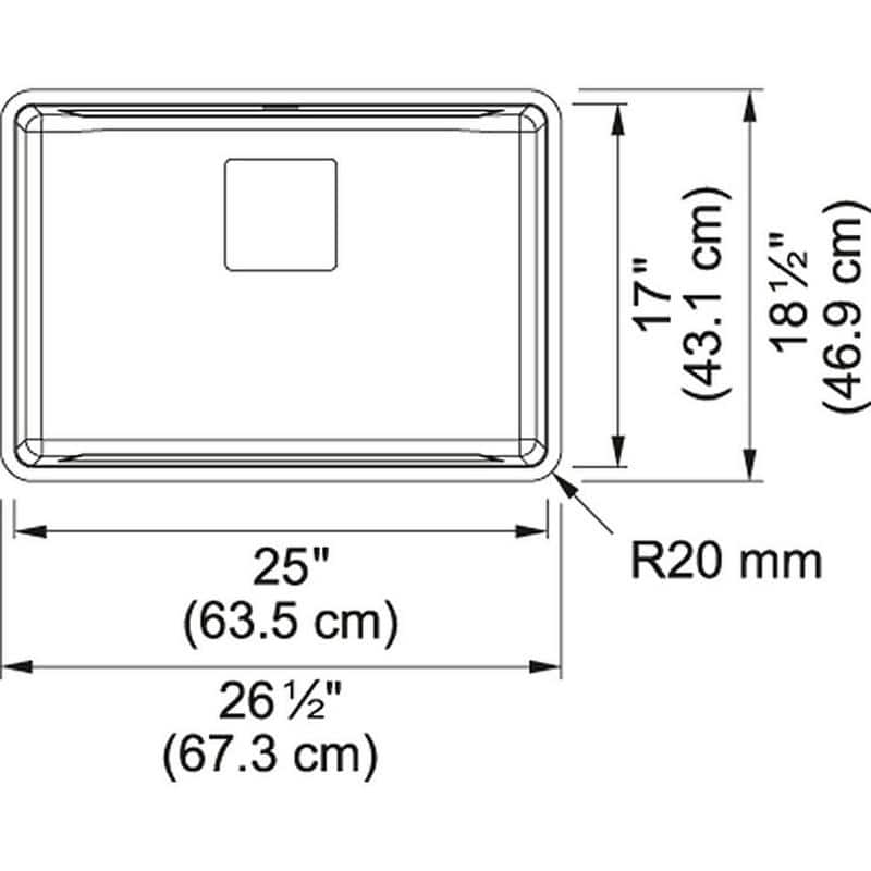 Franke Pescara 25-In 18 Gauge Undermount Kitchen Sink - 18.5 x 26.5