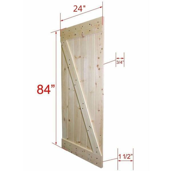 Shop Calhome 24 In X 84 In Unfinished Knotty Pine Interior Barn