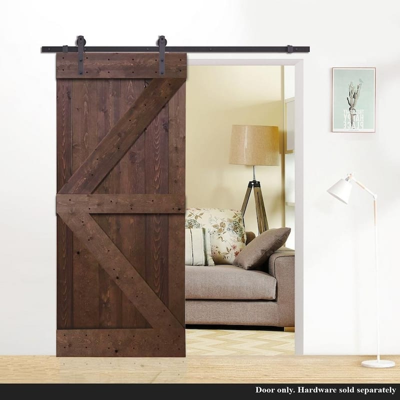 CALHOME 30 in. x 84 in. Knotty Pine Solid Wood Interior Barn Door Slab