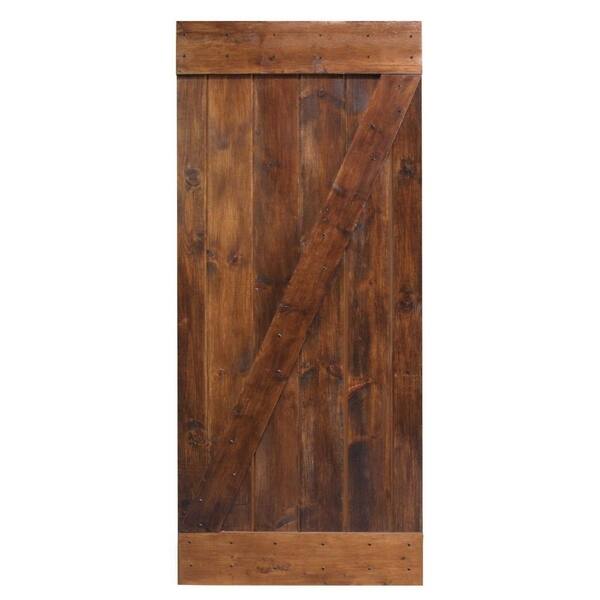 Shop Calhome 36 In X 84 In Knotty Pine Sliding Barn Wood