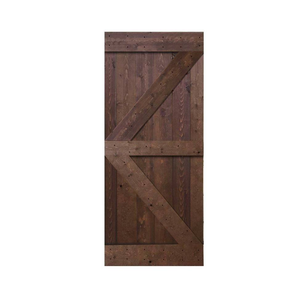 CALHOME 36 in. x 84 in. Knotty Pine Solid Wood Interior Barn Door Slab