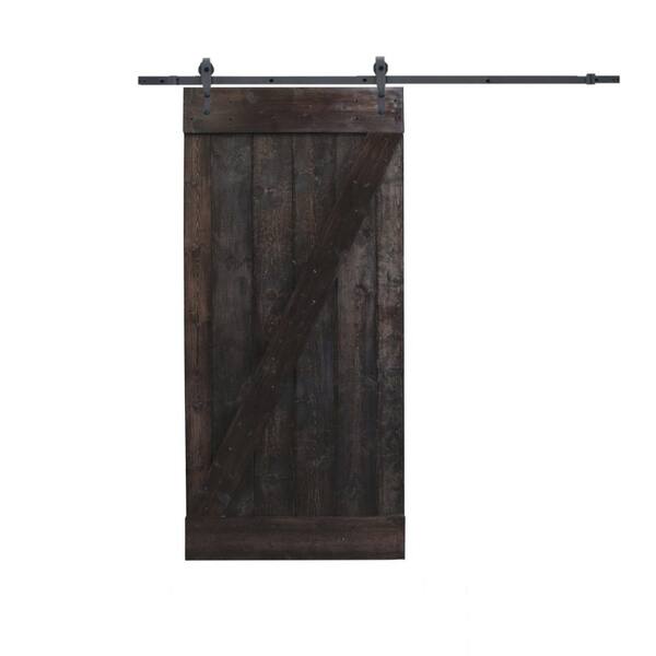 Shop Calhome 30 In X 84 In Dark Coffee Plank Knotty Pine Sliding