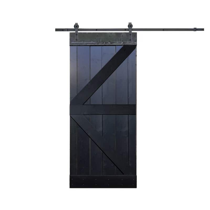 CALHOME 36 in. x 84 in. Knotty Pine Solid Wood DIY Interior Barn Door