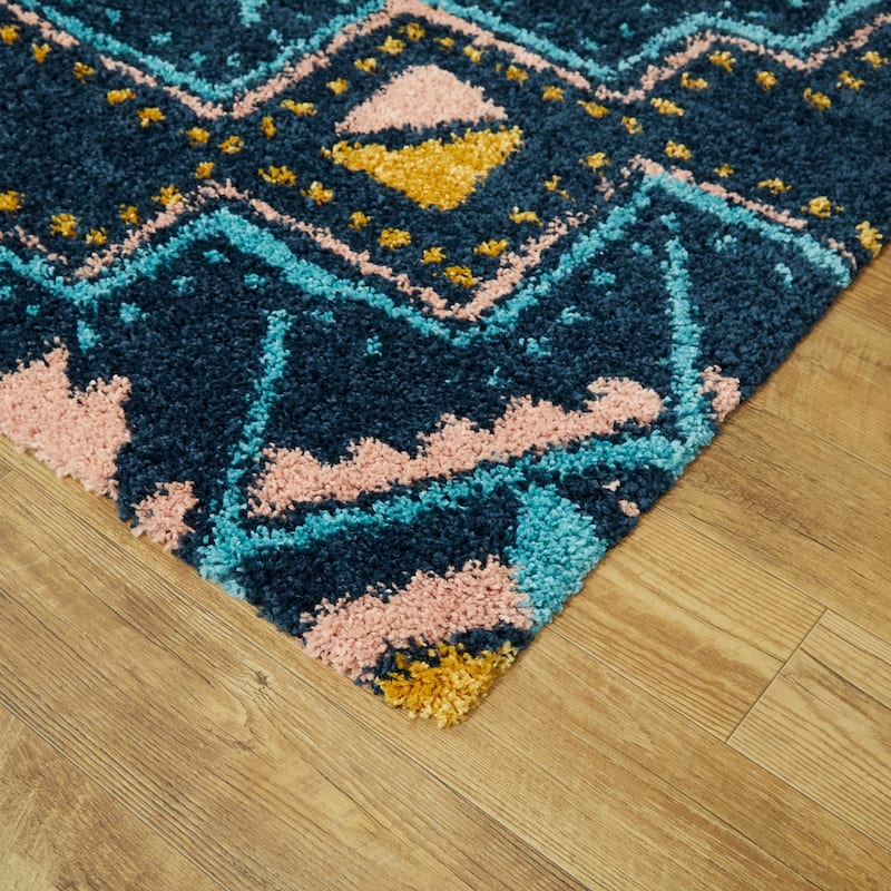Dakarai Geometric Shag Area Rug
