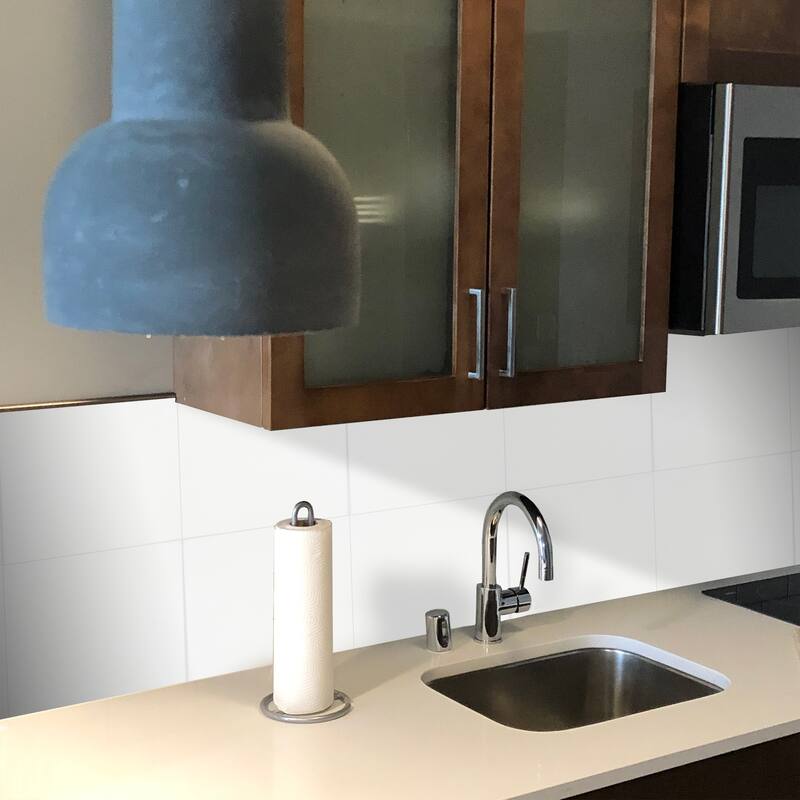 Handmade Solid Color in Off-White Cement Tile, Pack of 12 (Morocco)