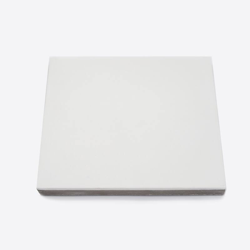 Handmade Solid Color in Off-White Cement Tile, Pack of 12 (Morocco)