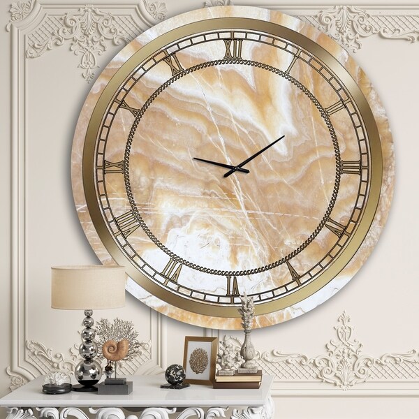 Designart 'Beige Marble' Glam Wall Clock