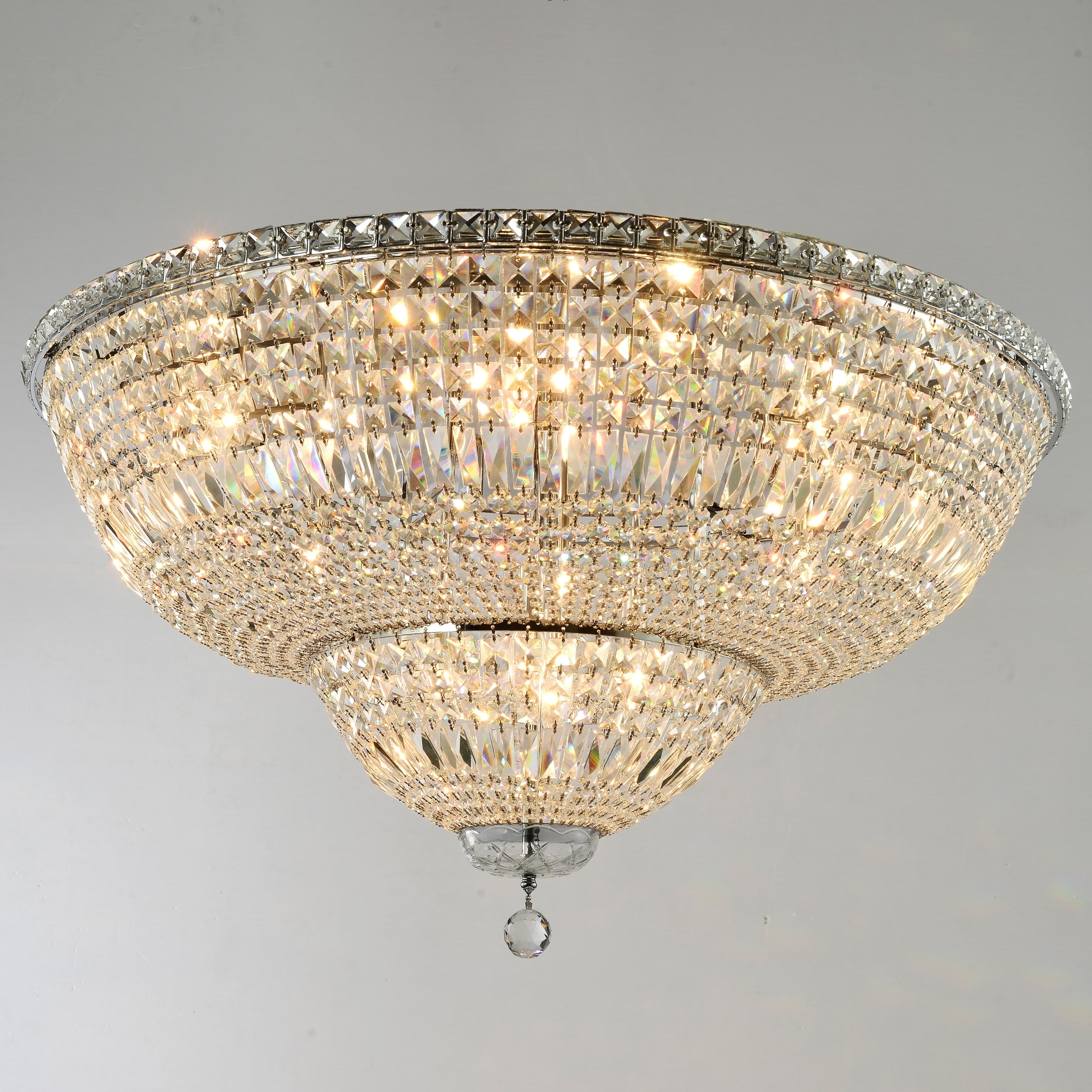 US BRAND French Empire 4 Light GOLD Crystal Flush Mount Ceiling Light 12" W SALE 