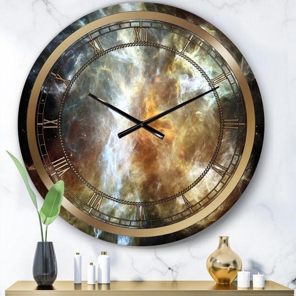 Designart 'Space Marble' Glam Wall Clock - Overstock - 30094870