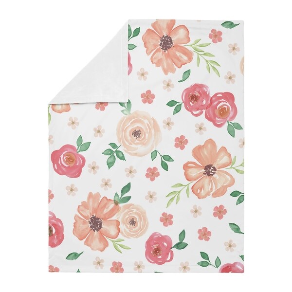 Sweet Jojo Designs Shabby Chic Pink Rose Watercolor Floral