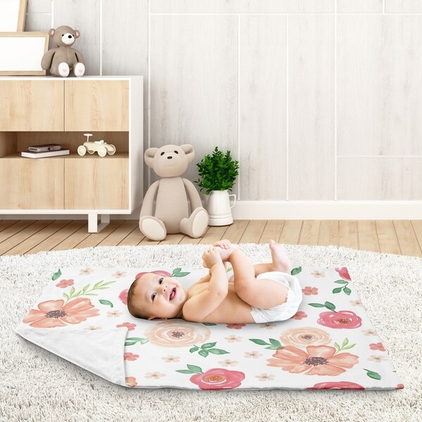 sweet jojo watercolor floral blanket