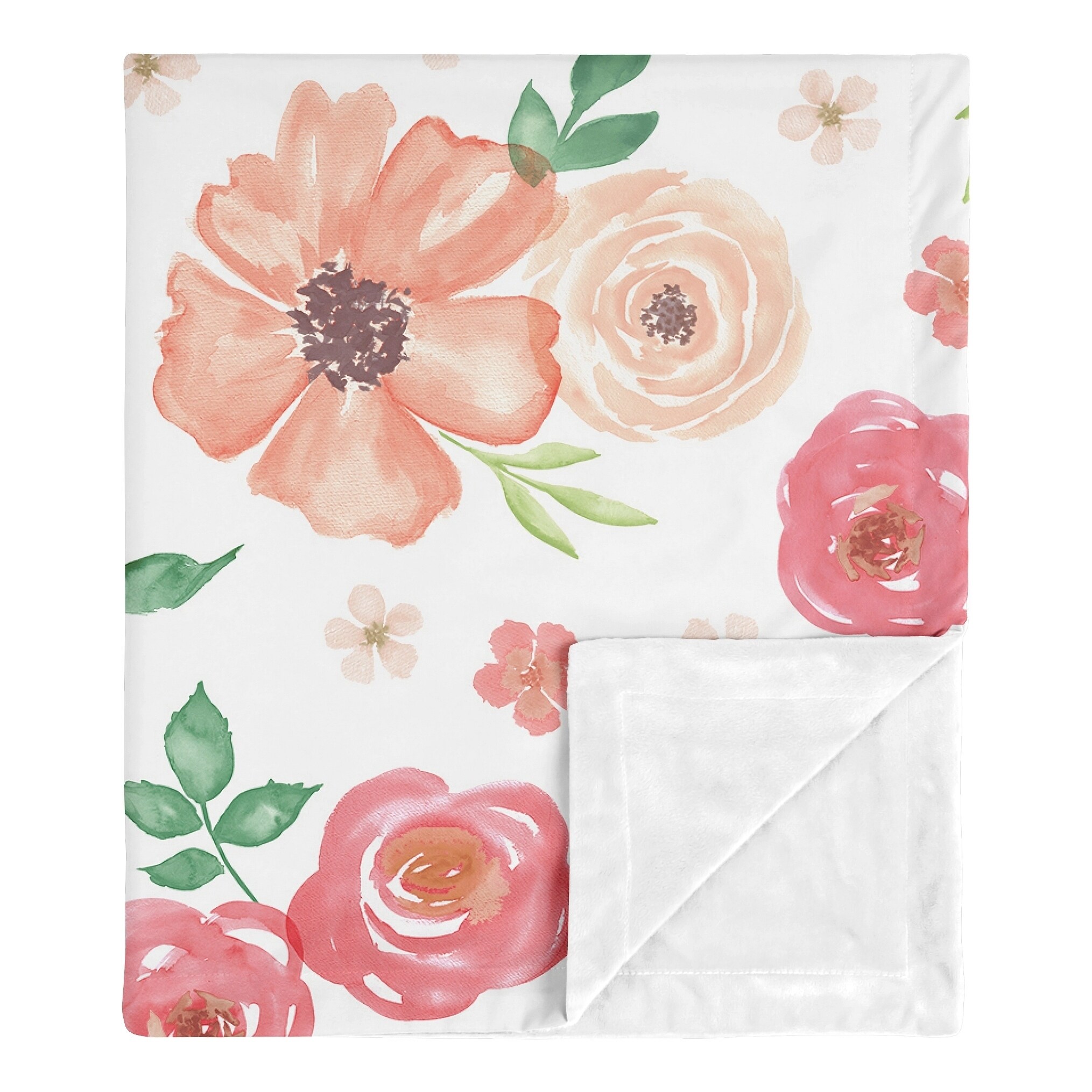 Sweet Jojo Designs Shabby Chic Pink Rose Watercolor Floral