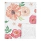 preview thumbnail 1 of 3, Sweet Jojo Designs Shabby Chic Pink Rose Watercolor Floral Collection Girl Baby Receiving Security Swaddle Blanket - Peach Green