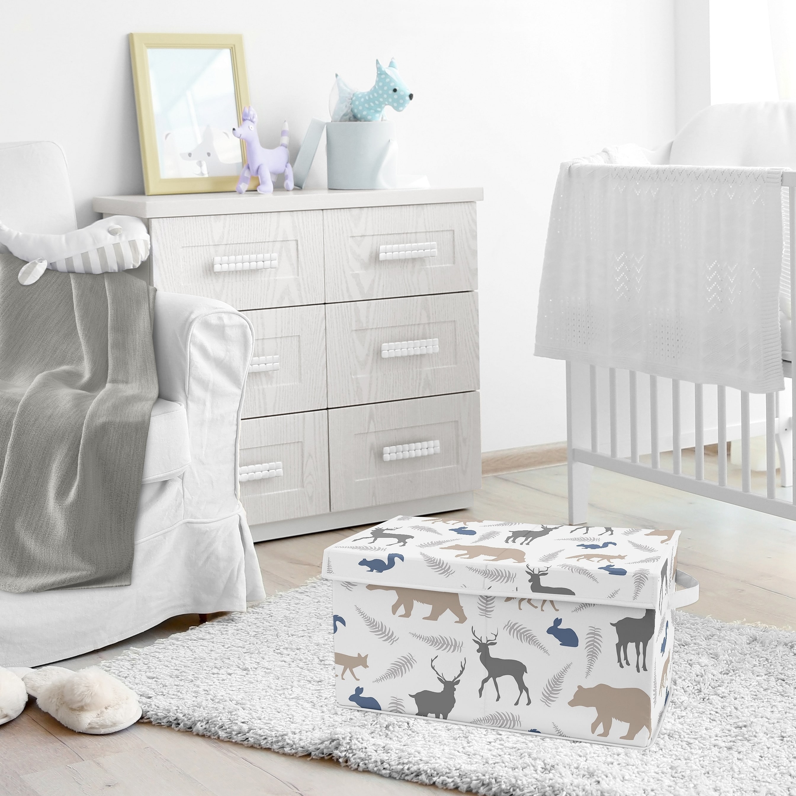 Sweet Jojo Designs Blue and Grey Bear Deer Fox Woodland Animals ...