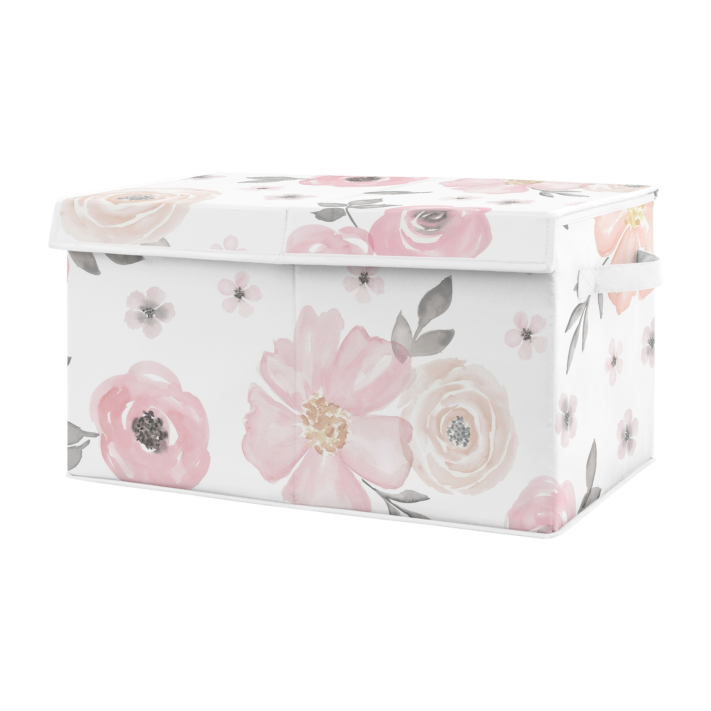 Sweet Jojo Designs Pink Flower Blossom Foldable Fabric Storage Cube Bins Boxes Organizer Toys Kids Baby Childrens - Set of 2