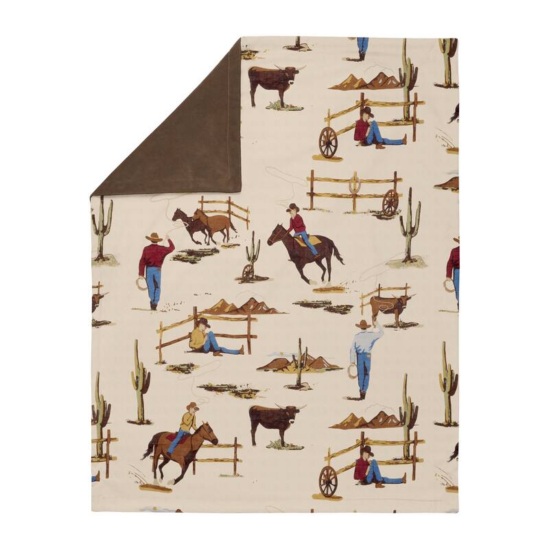 Sweet Jojo Designs Cowboy Wild West Collection Boy Baby Receiving Security Swaddle Blanket - Tan and Red