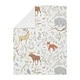 preview thumbnail 2 of 3, Sweet Jojo Designs Bear Deer Fox Woodland Animal Toile Boy Girl Baby Receiving Security Swaddle Blanket - Grey Green Brown