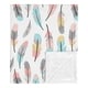 preview thumbnail 1 of 3, Sweet Jojo Designs Boho Feather Collection Girl Baby Receiving Security Swaddle Blanket - Turquoise, Coral and Grey
