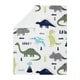 preview thumbnail 2 of 3, Sweet Jojo Designs Modern Dino Mod Dinosaur Collection Boy Baby Receiving Security Swaddle Blanket - Blue, Green and Grey