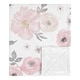 preview thumbnail 1 of 3, Sweet Jojo Designs Shabby Chic Watercolor Floral Collection Girl Baby Receiving Security Swaddle Blanket - Blush Pink Grey White
