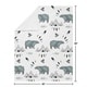preview thumbnail 4 of 3, Sweet Jojo Designs Bear Mountain Watercolor Collection Boy Baby Receiving Security Swaddle Blanket - Slate Blue, Black and White