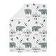preview thumbnail 2 of 3, Sweet Jojo Designs Bear Mountain Watercolor Collection Boy Baby Receiving Security Swaddle Blanket - Slate Blue, Black and White