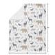 preview thumbnail 4 of 3, Sweet Jojo Designs Bear Gray Deer Fox Woodland Animals Collection Boy Baby Receiving Security Swaddle Blanket - Beige Blue Grey