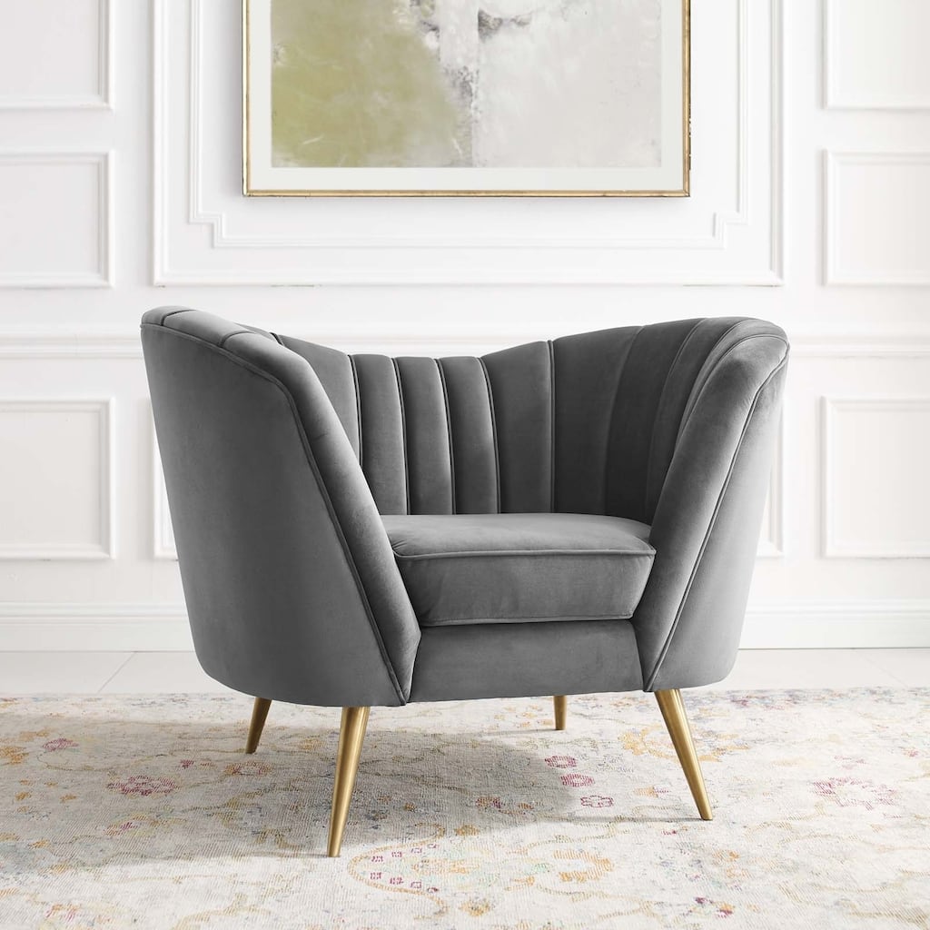 Silver Orchid Blandick Velvet Armchair