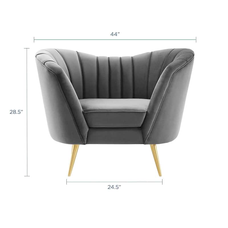 Silver Orchid Blandick Velvet Armchair