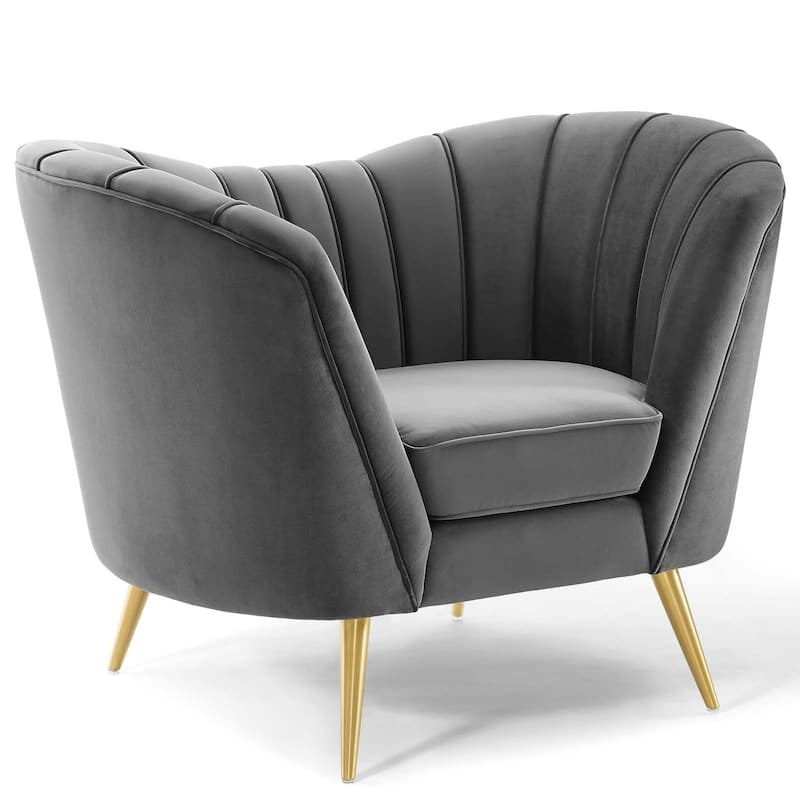 Silver Orchid Blandick Velvet Armchair