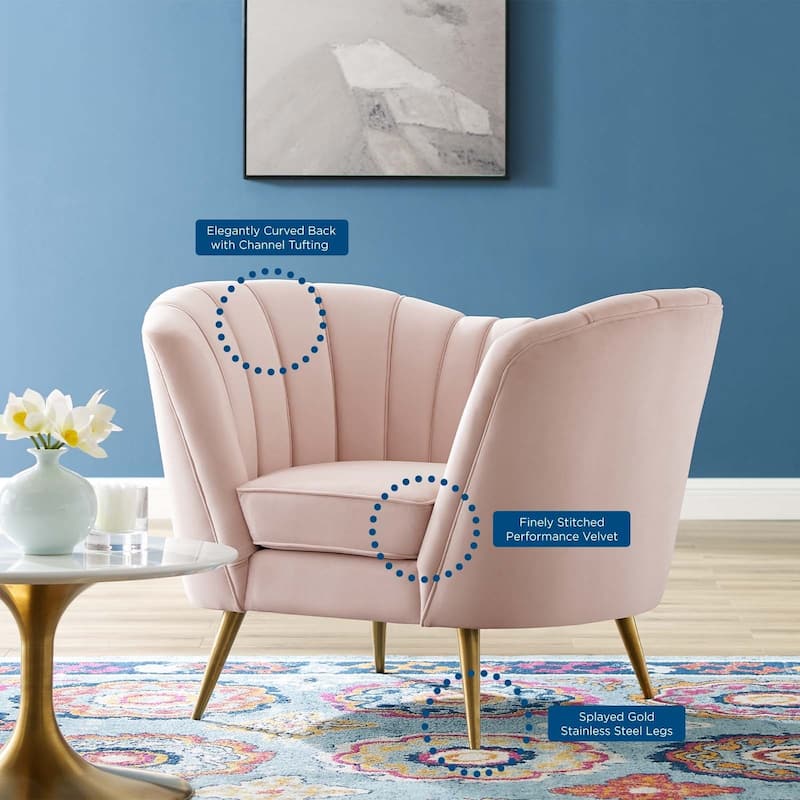 Silver Orchid Blandick Velvet Armchair