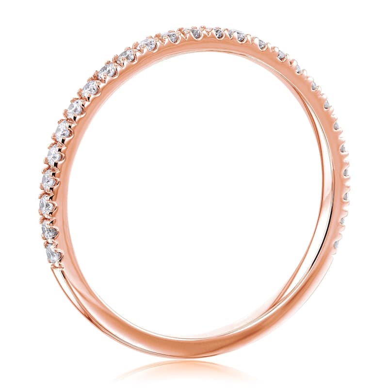 Annello by Kobelli 1/4ct TDW Scalloped Pave Diamond Women's Wedding Band in 14k Gold