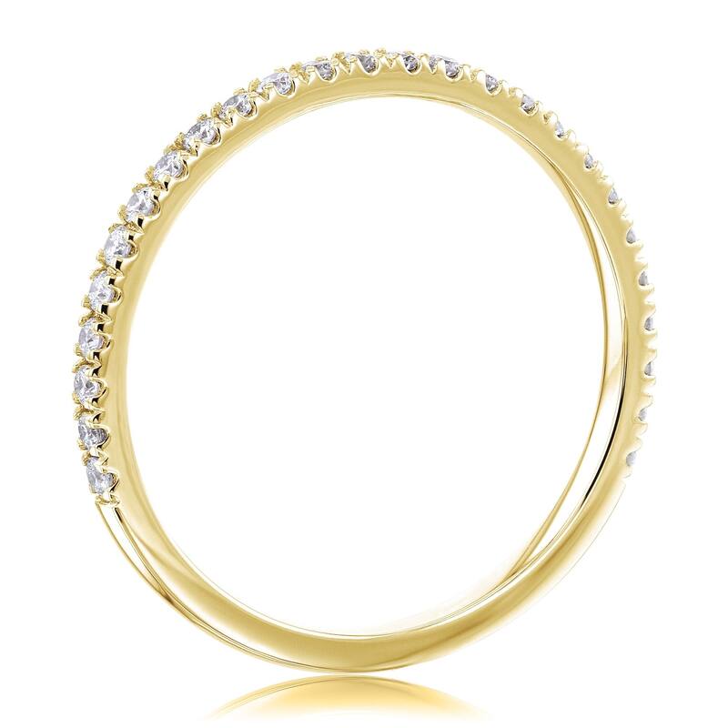 Annello by Kobelli 1/4ct TDW Scalloped Pave Diamond Women's Wedding Band in 14k Gold