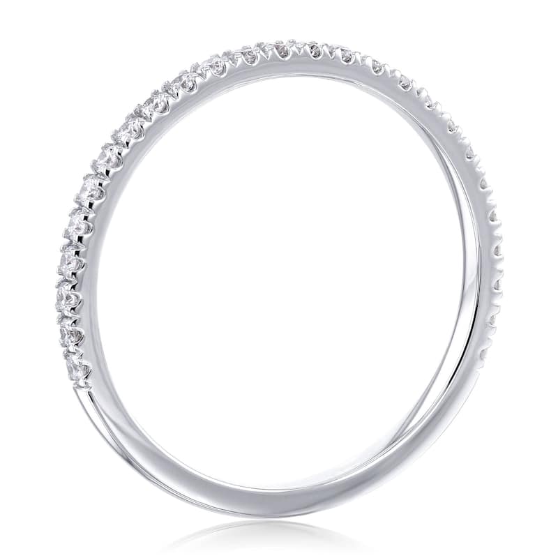 Annello by Kobelli 1/4ct TDW Scalloped Pave Diamond Women's Wedding Band in 14k Gold