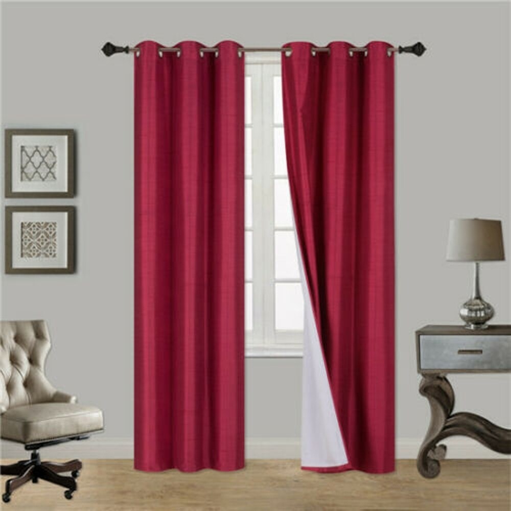 Shop 2 Panel 100 Thermal Blackout Window Curtains Burgundy Wine