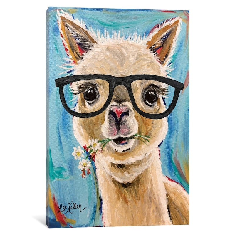 iCanvas "Alpaca Glasses " by Hippie Hound Studios Gallery-Wrapped Canvas Print
