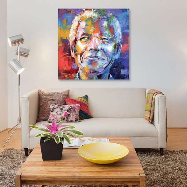 iCanvas "Nelson Mandela" by Jos Coufreur Gallery-Wrapped Canvas Print