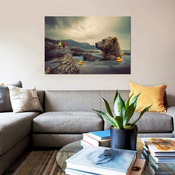 iCanvas "Foggy Bear Bath" by Soaring Anchor Designs Gallery-Wrapped Canvas Print