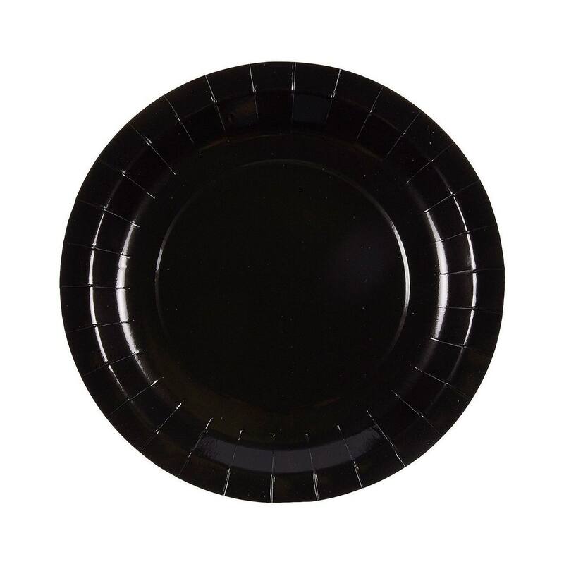Serves 24 Black Party Supplies Disposable Paper Dinnerware Tableware