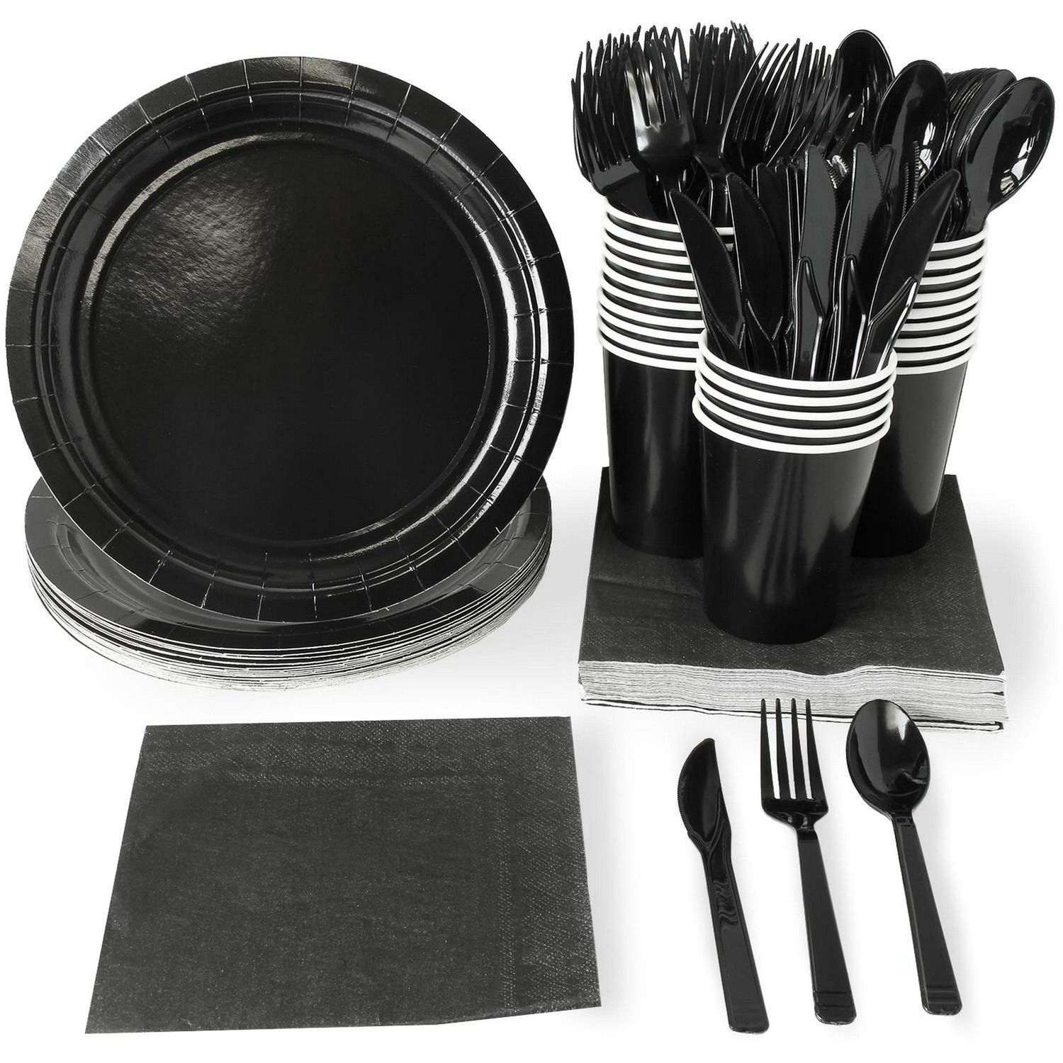 Black paper plates best sale