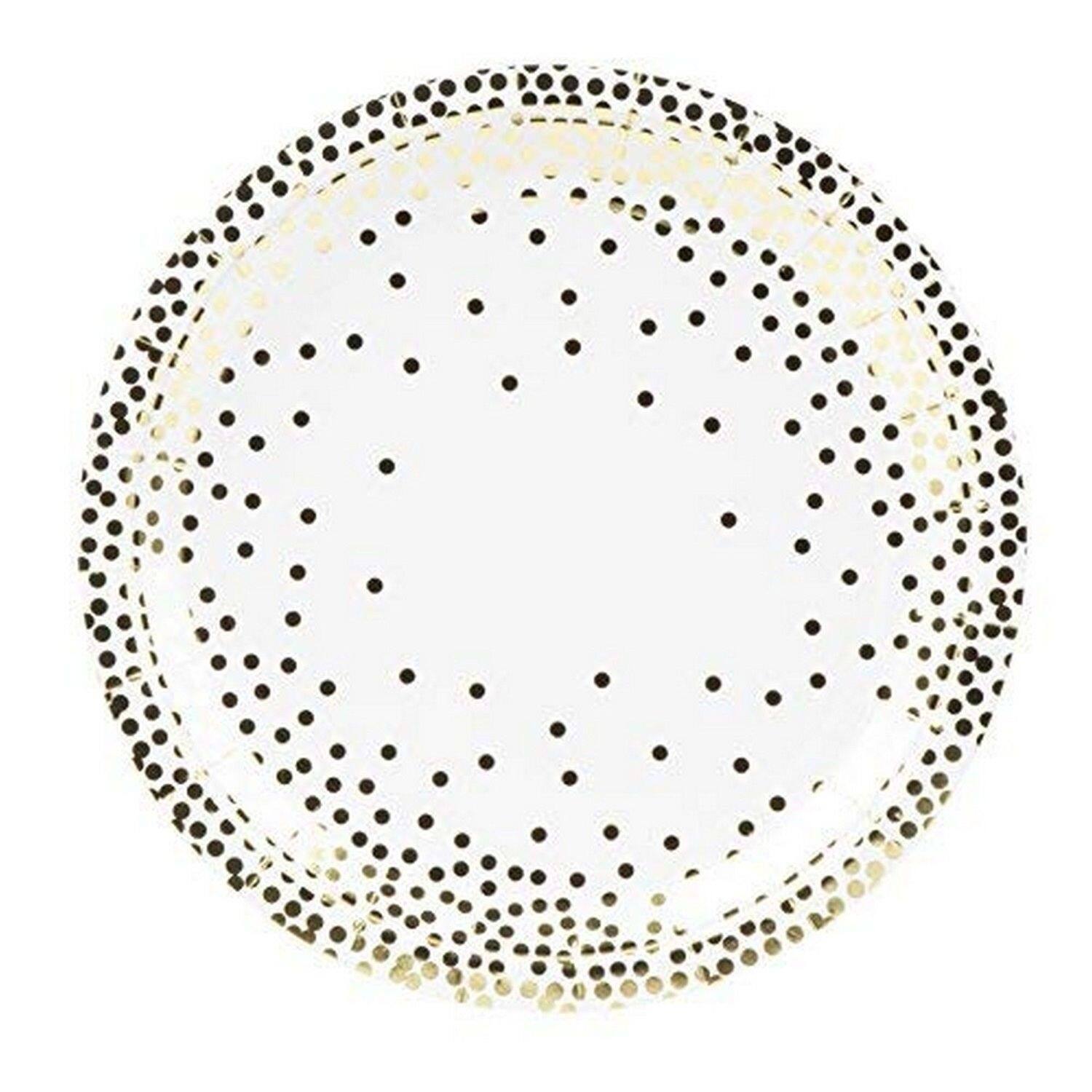 24 Disposable Dinnerware for Birthday Bridal Shower Party, Gold Foil