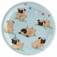 24 Set Disposable Party Dinnerware for Kids Birthdays Cute Dog Pugs ...
