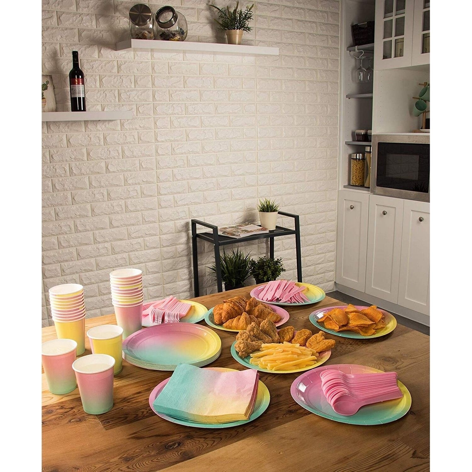 Ombre Party Supplies-Disposable Tableware for Birthday Party