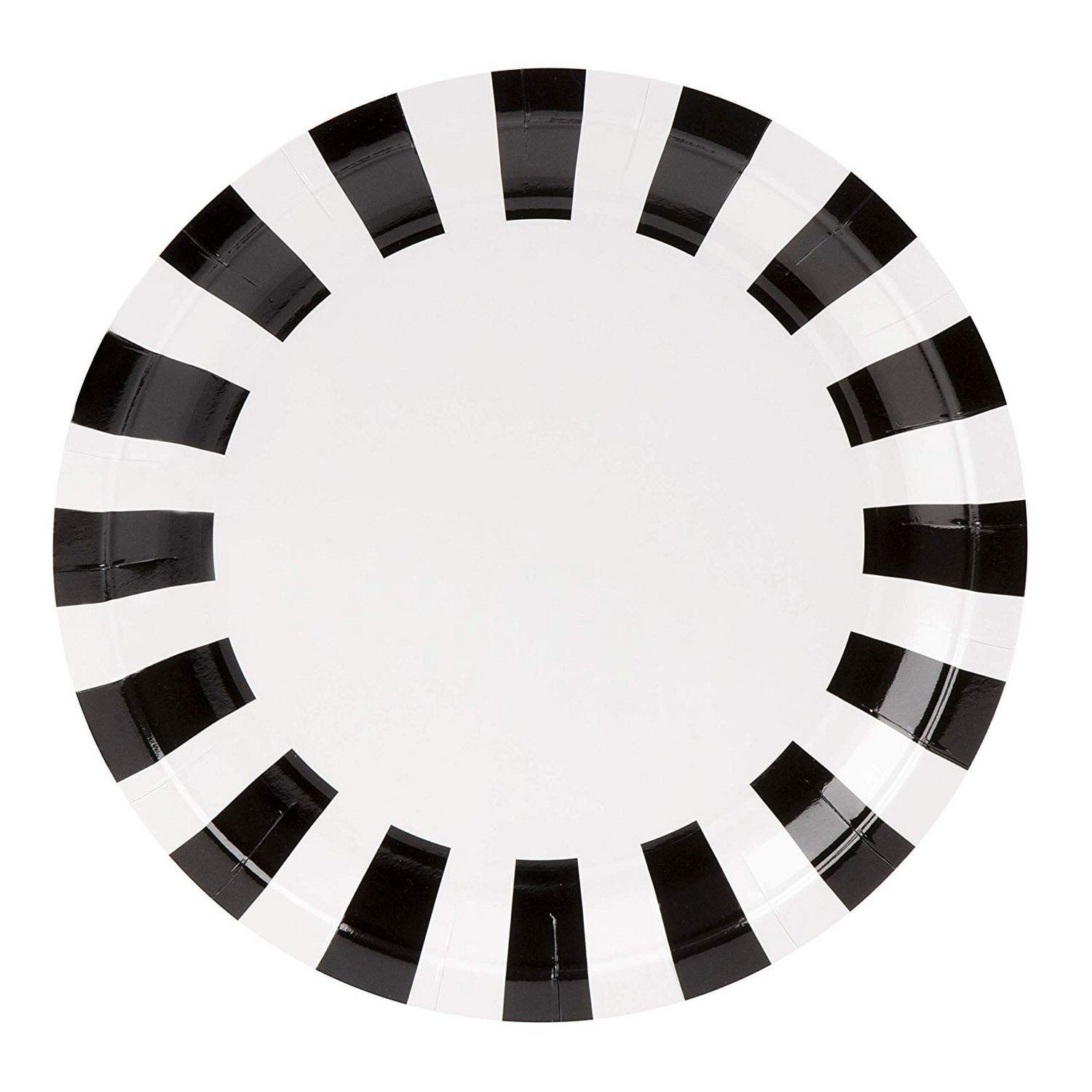 Paper Plates Black and White Party Supplies Napkins Disposable Dinnerware Set Forks Serves 24 Cups for Halloween Party Spoons Includes Plastic Knives